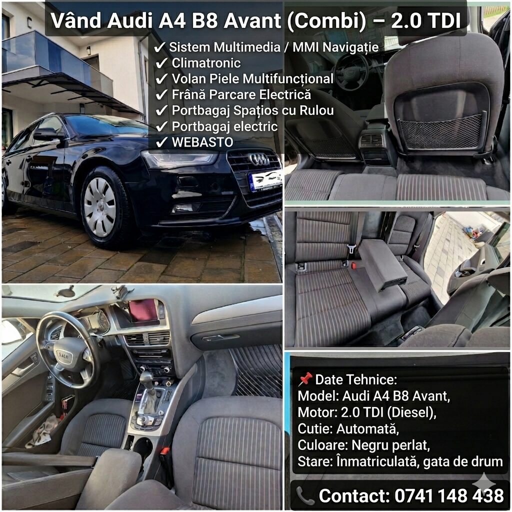 Vând Audi A4 B8 Avant 2.0 TDI