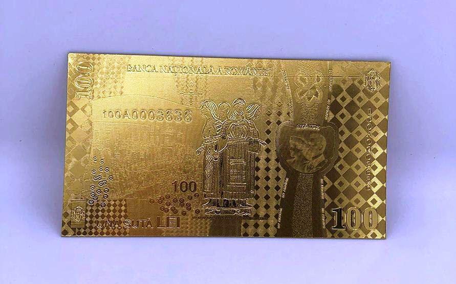 100 LEI Centenar Unire Bancnota 2018 aur certificat UNC colectie