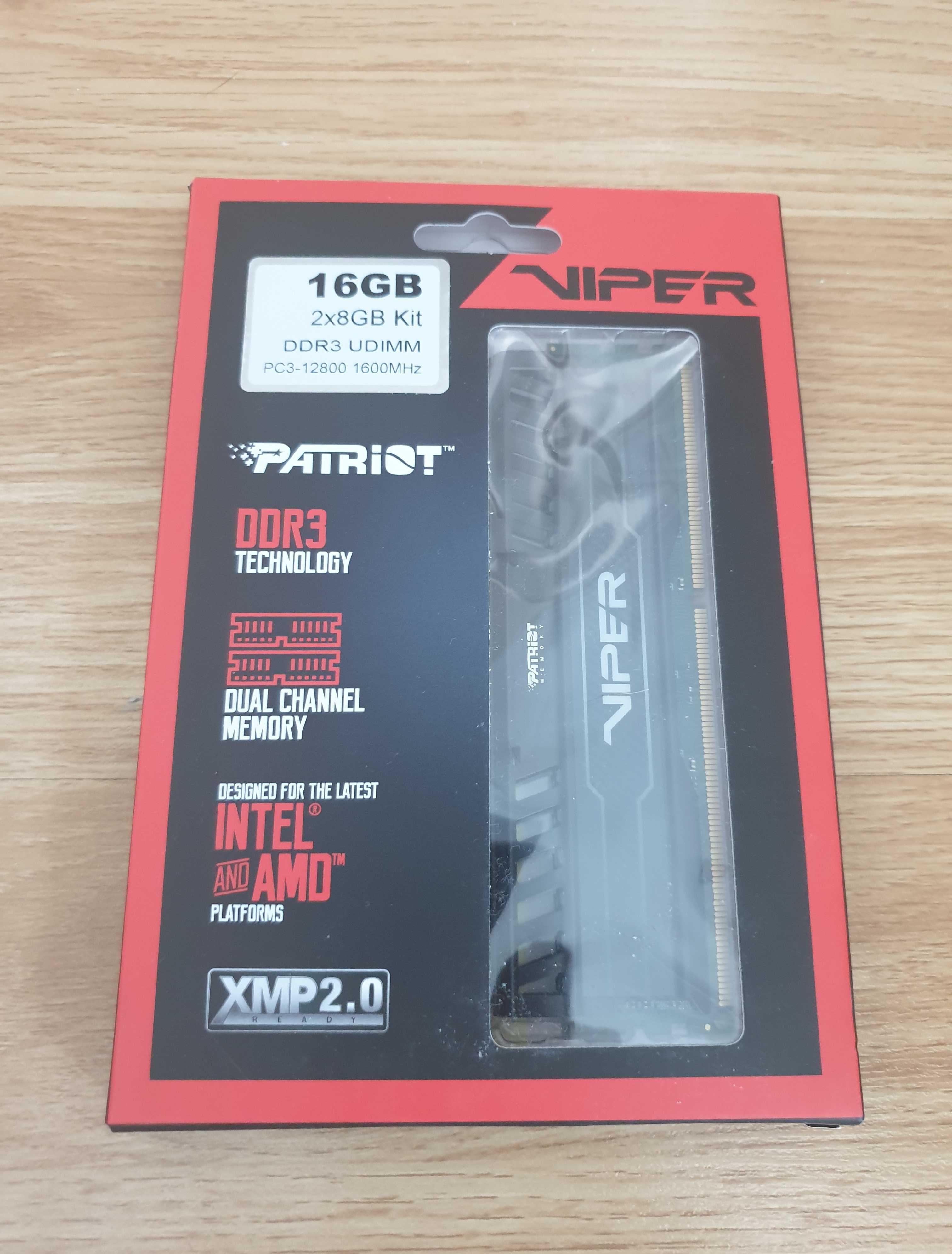 16GB DDR3-1600 kit 2 x 8GB CL9 Patriot Viper - NOU