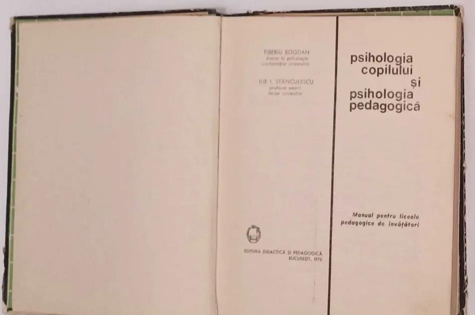 1970- "Psihologia copilului și psihologia pedagogică", T.Bogdan și I.Stănculescu