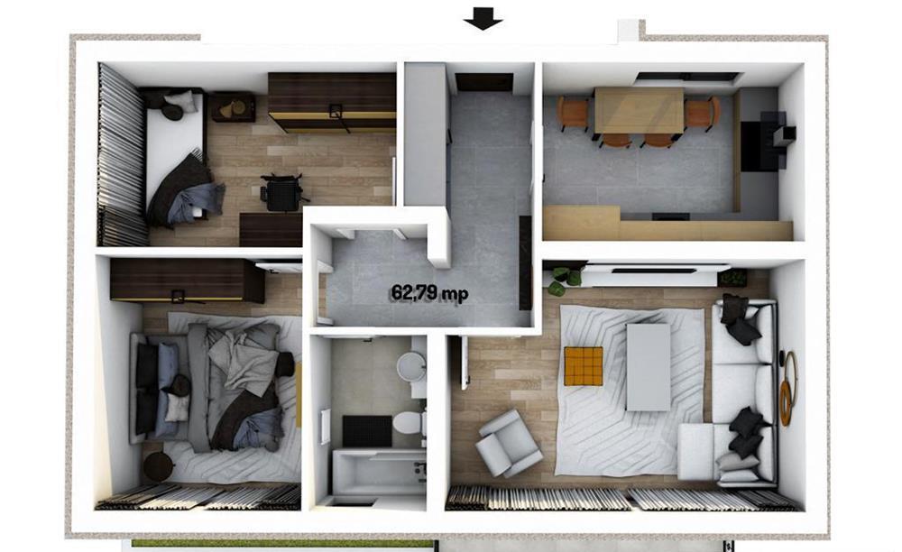 3 camere balcon+loc de parcare zona Braytim
