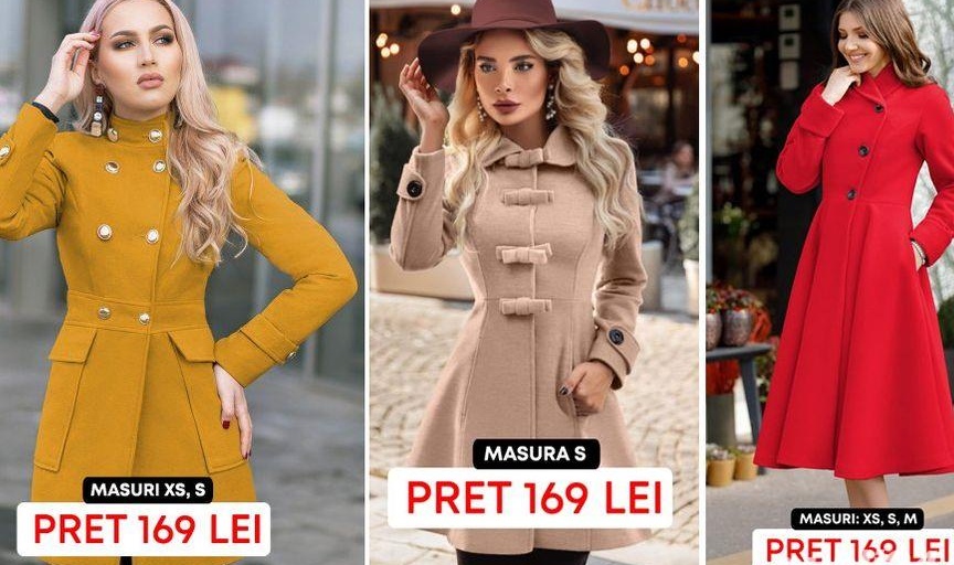 30 Modele paltoane dama - 149 lei / 169 lei / Modele 2022 / Lichidare stoc