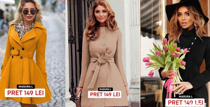 30 Modele paltoane dama - 149 lei / 169 lei / Modele 2022 / Lichidare stoc