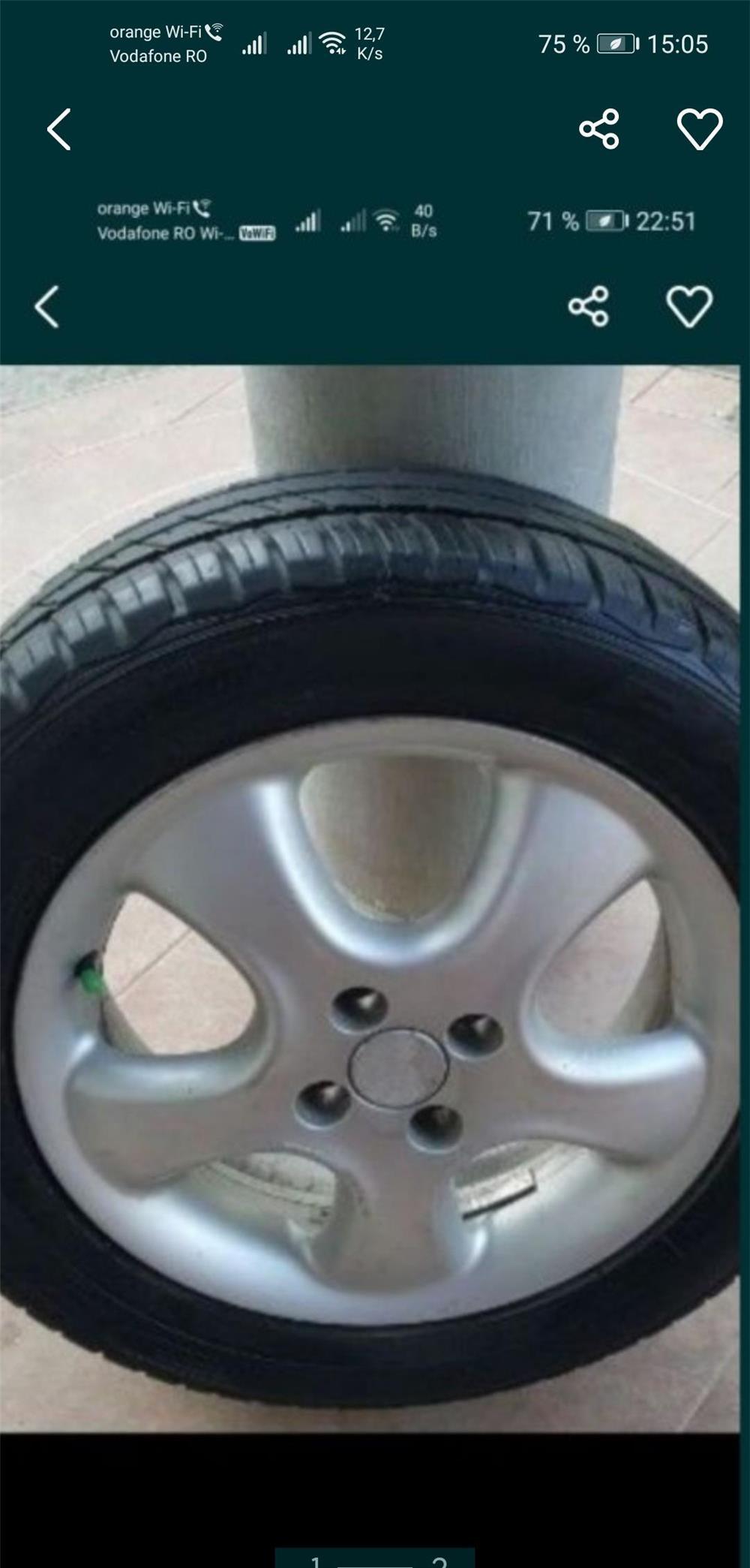 4 jante aliaj in 4 prezoane pe 16 inch pentru gama opel
