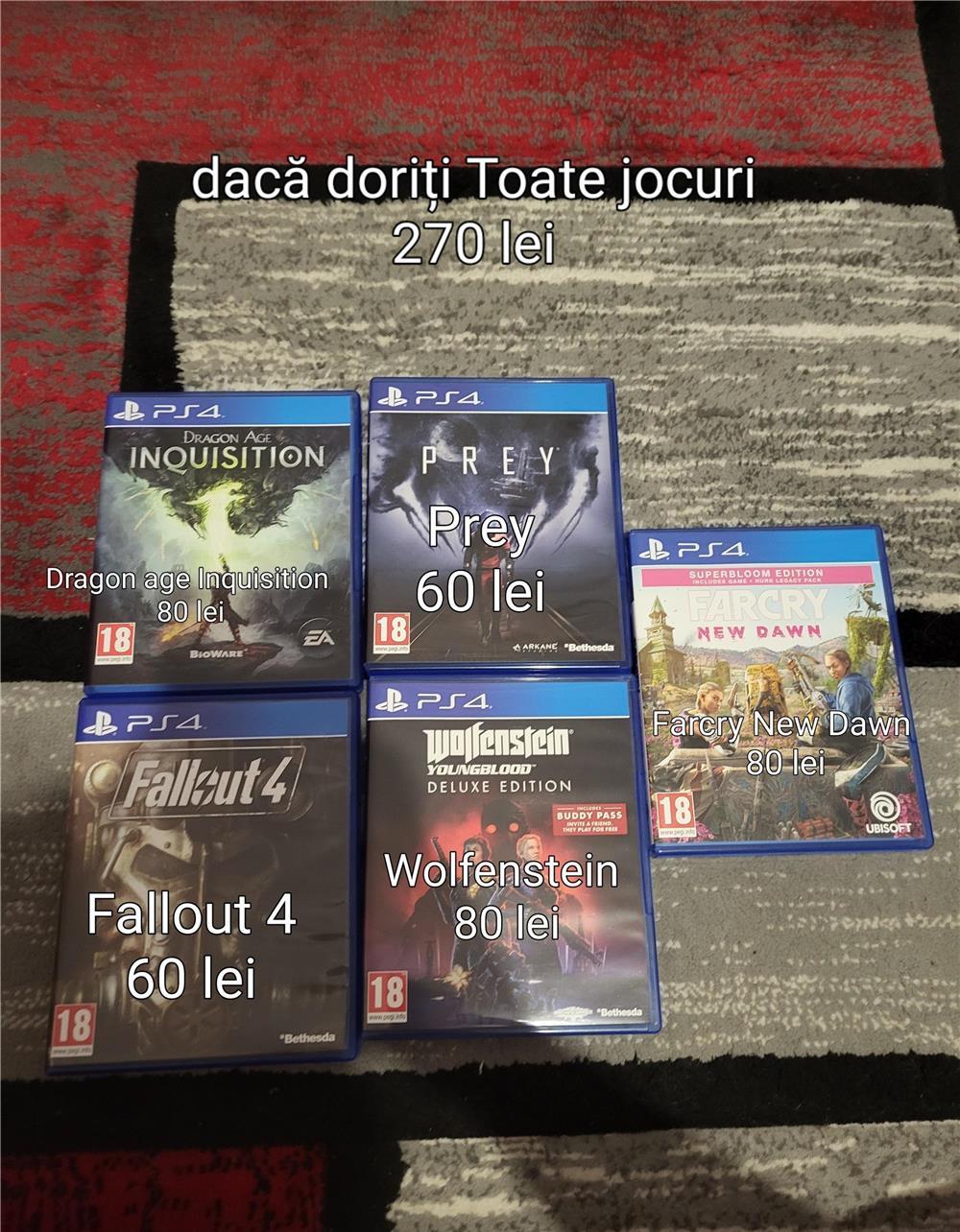 5 jocuri Ps4  de vânzare