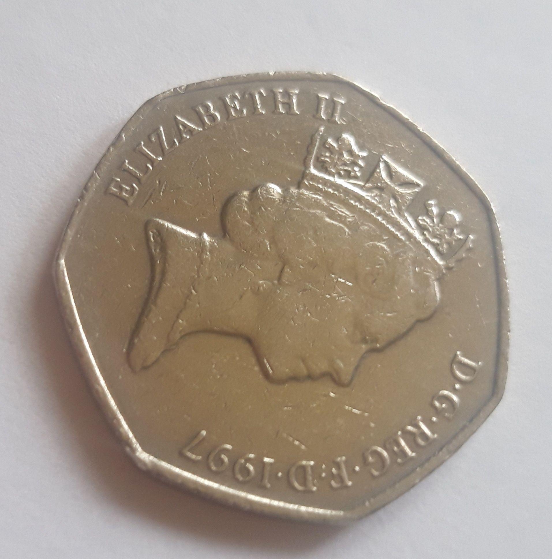 50 pence, cu Elizabeth II, din 1997