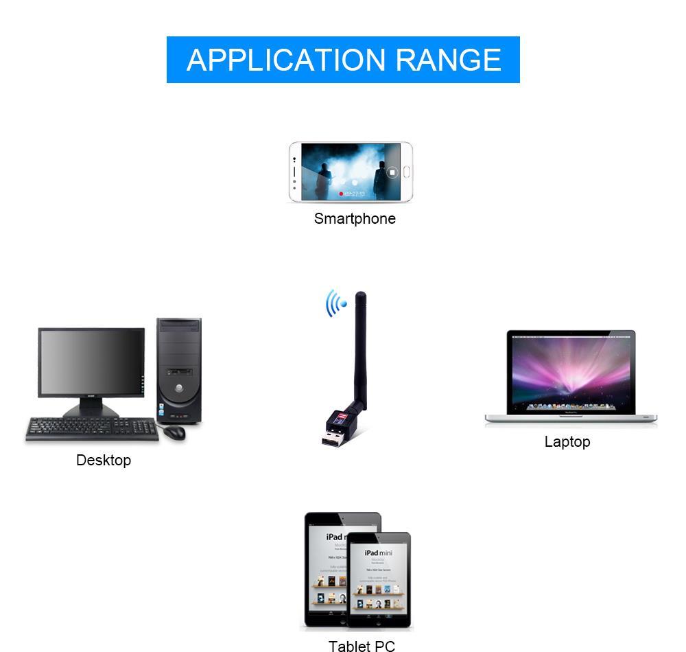 Adapter Wifi USB 150M Wireless Network Card 802.11 b/g/n 2.4GHz