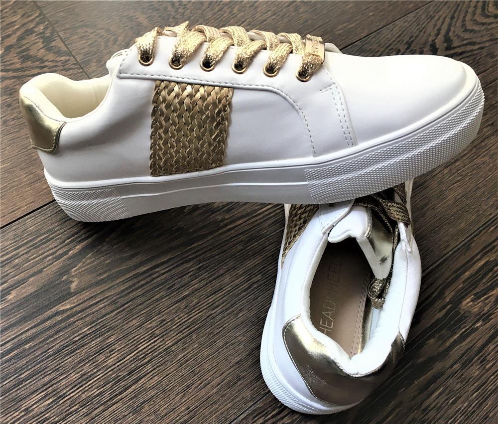 adidasi, head over heels by dune, trainers, alb auriu, uk 4, marime 37