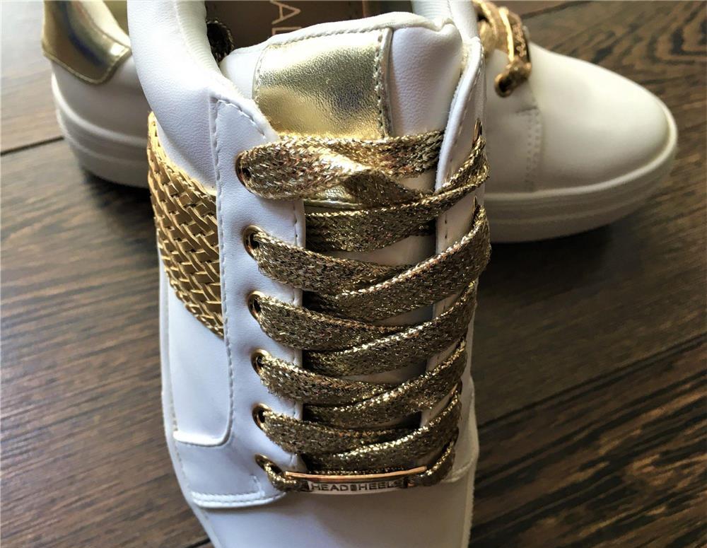 adidasi, head over heels by dune, trainers, alb auriu, uk 4, marime 37
