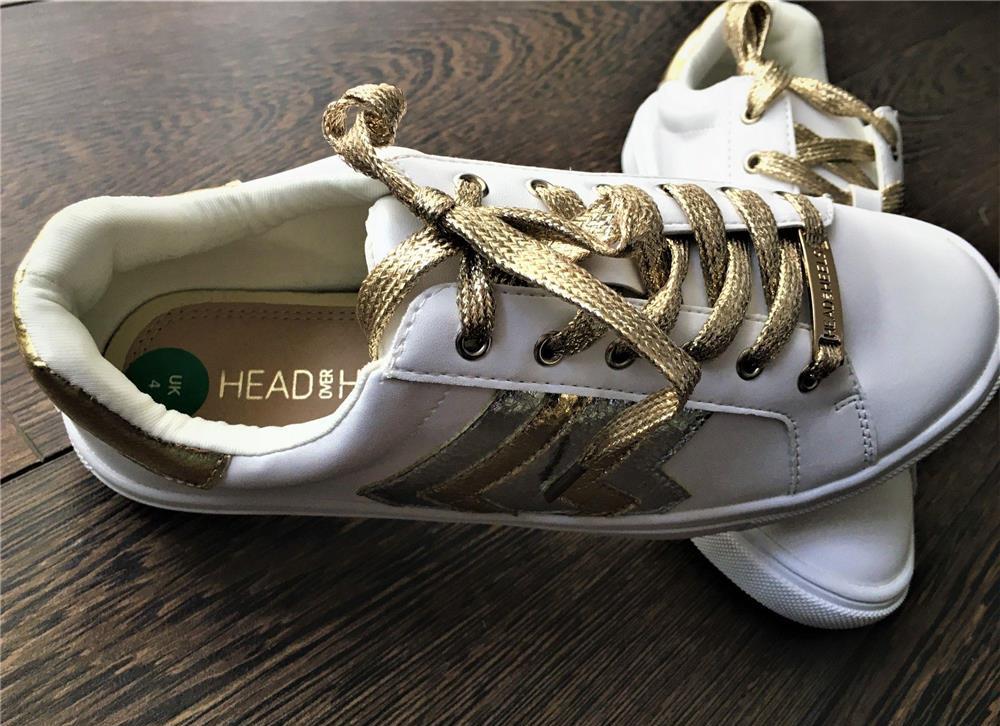 adidasi originali, head over heels by dune, trainers, alb auriu