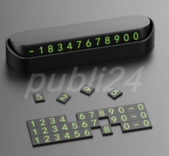 Afisaj retractabil număr telefon pentru bordul masinii, magnetic, negru, Nou!