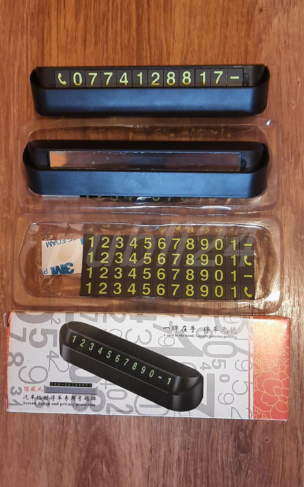Afisaj retractabil număr telefon pentru bordul masinii, magnetic, negru, Nou!