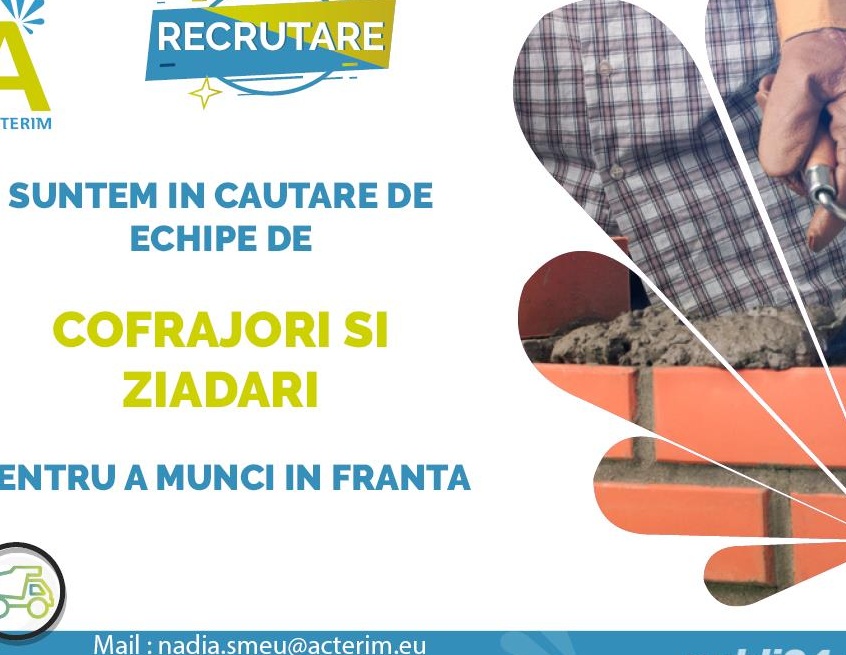 Angajam echipe de muncitori in constructii calificati/necalificati in Franta