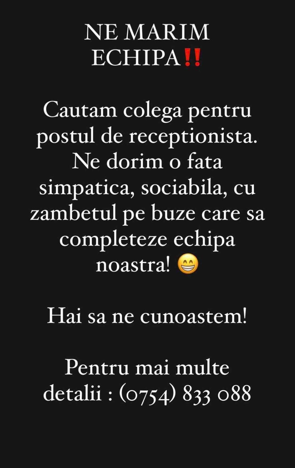 Angajam Receptionera
