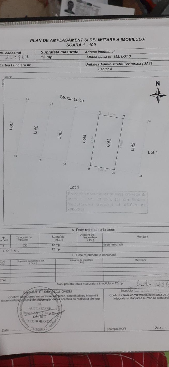 Ap 2 camere 43m + terasa 50m  și loc parcare