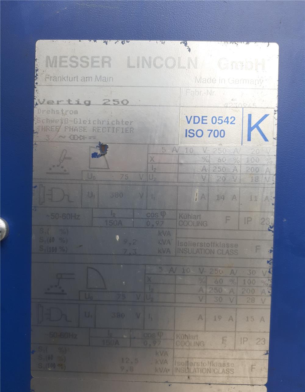 APARAT DE SUDURA INVERT/VERTIG LINCOLN 250AC/DC