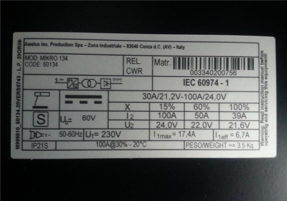 Aparat Sudura AWELCO MIKRO 134