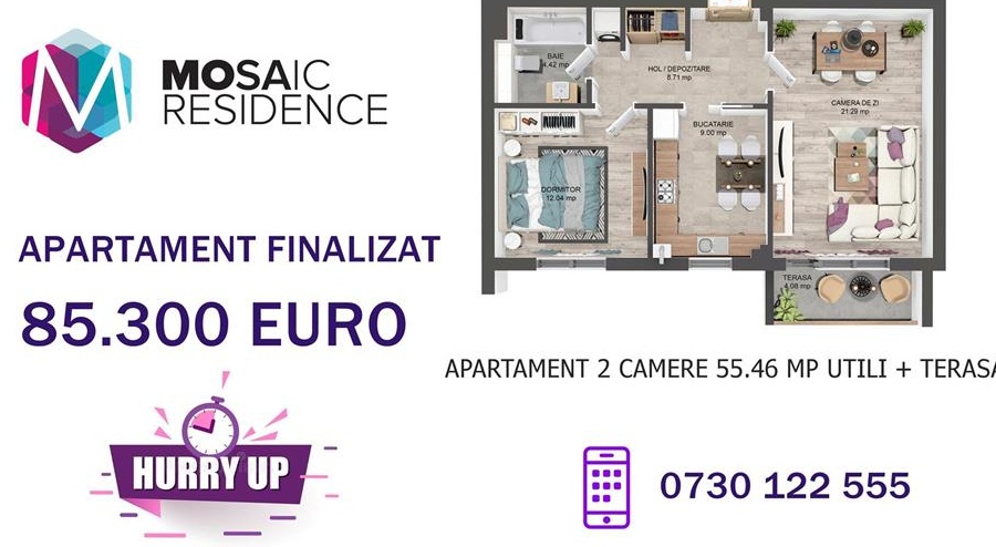Apartament 2 camere FINALIZAT Bloc nou