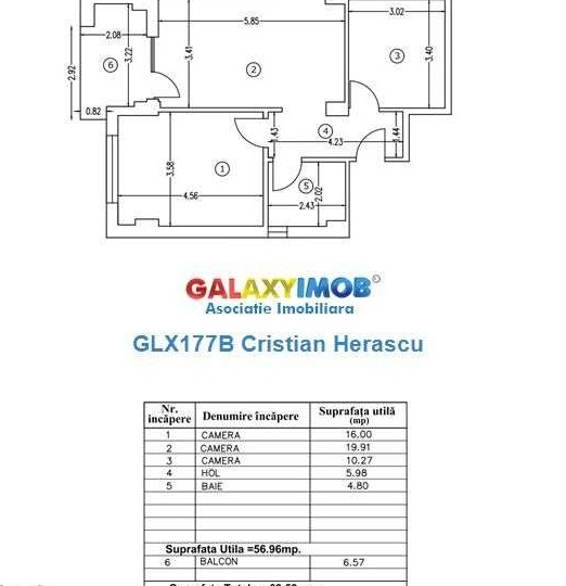 Apartament 3 camere decomandat et 1 Metrou Jiului