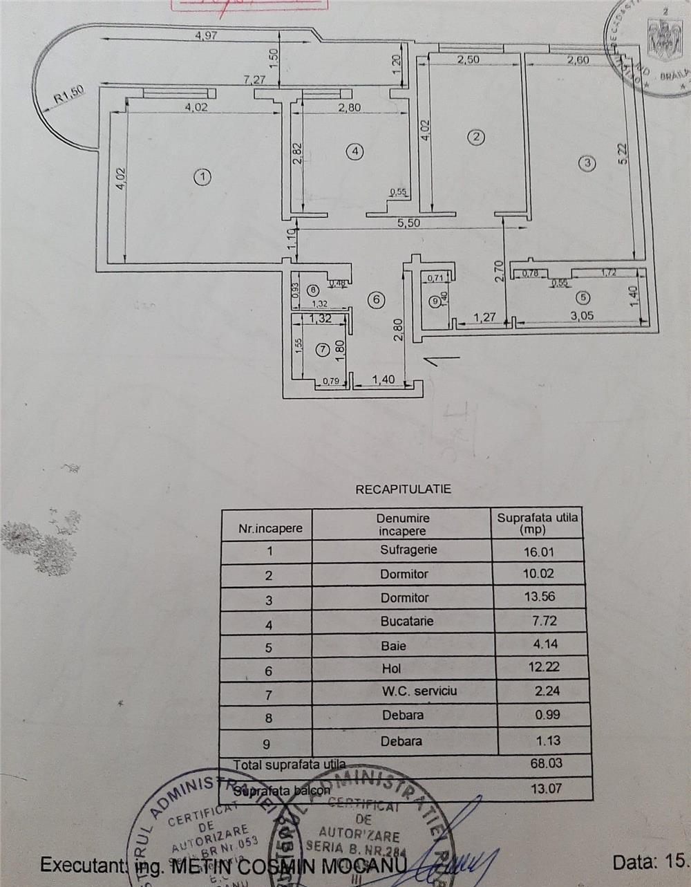 Apartament 3 Camere, Str. G-ral Eremia Grigorescu (Garii)