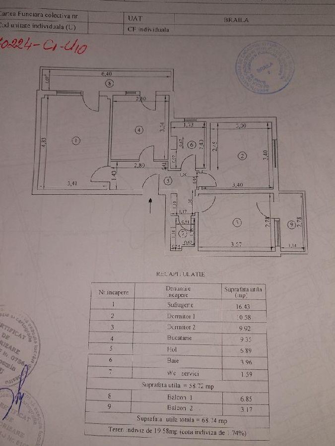 Apartament 3cam cf1 Obor