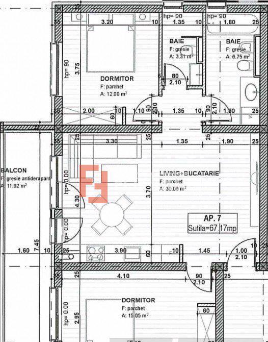 Apartament cu 3 camere la cheie, 2 bai, in Giroc - Zona Braytim - V2666