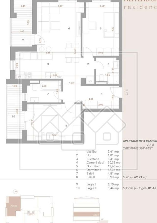 Apartament in Turnisor, bloc cu lift si boxa, ansamblu nou