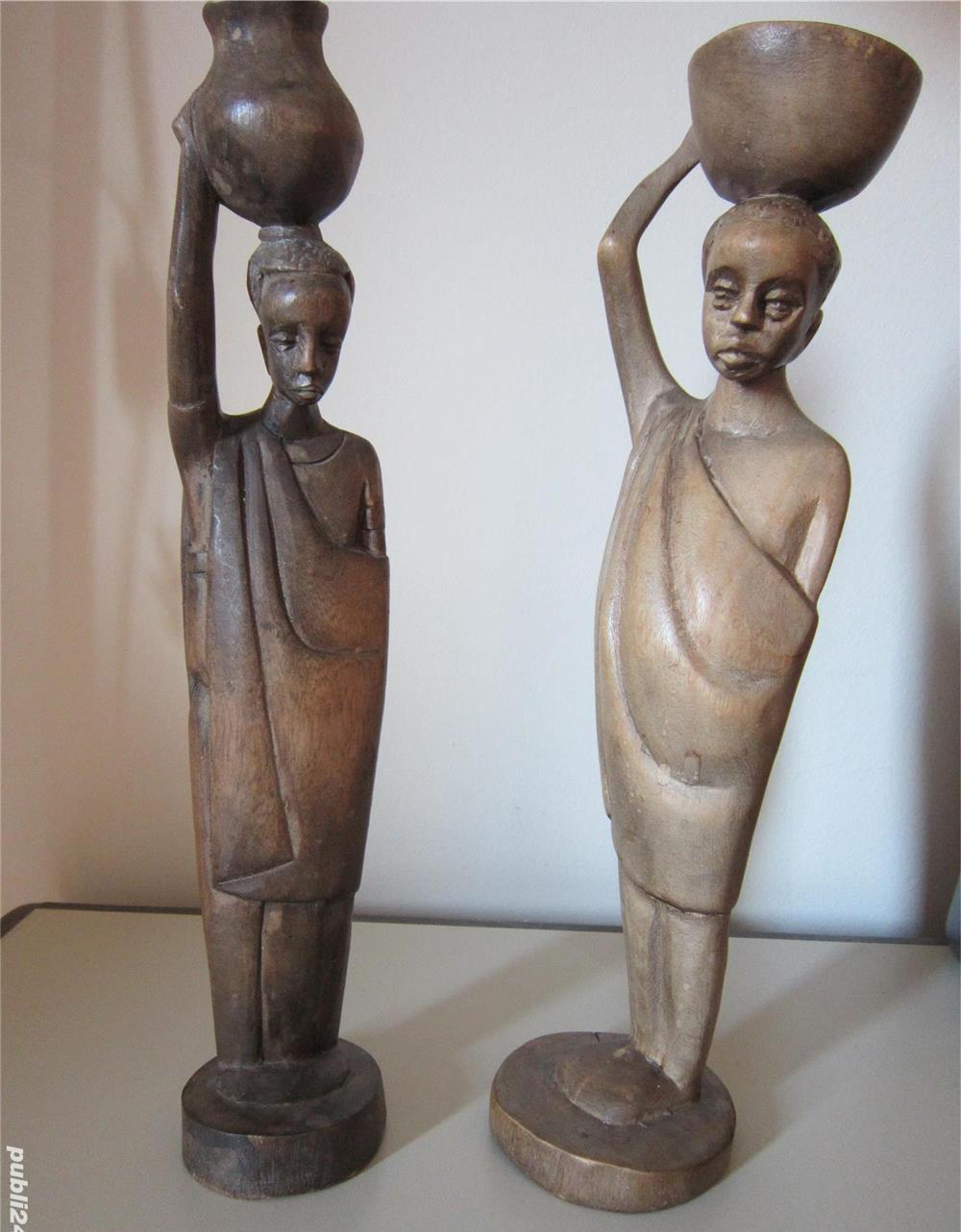 arta africana,de colectie,sculptura lemn-El si Ea-cadou