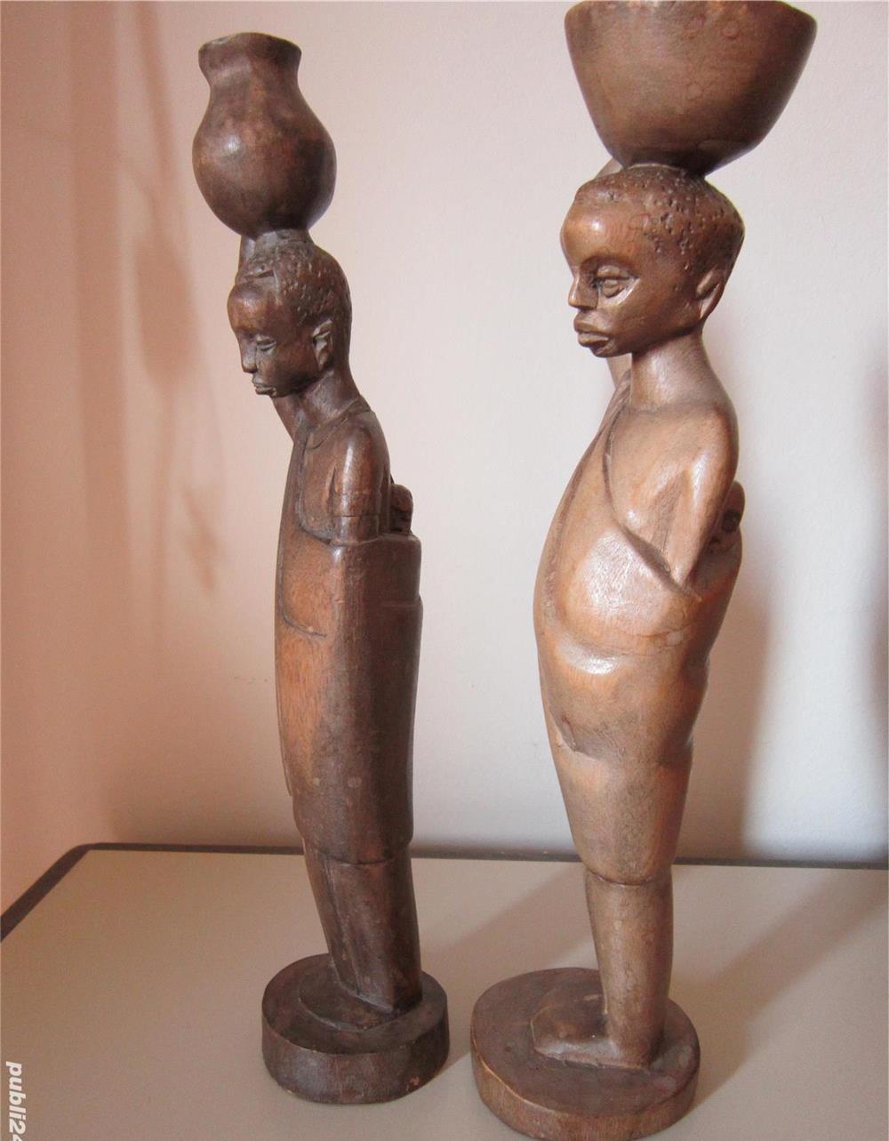 arta africana,de colectie,sculptura lemn-El si Ea-cadou