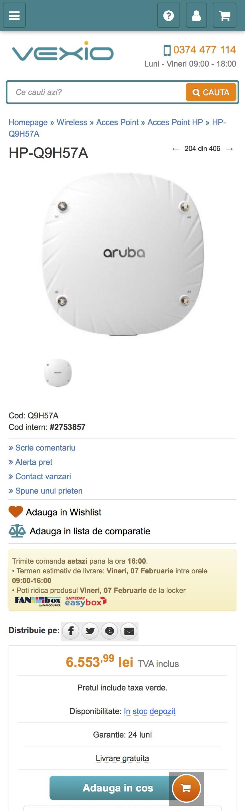 Aruba AP-514 802.11ax 5.40 Gbit s Wireless Access Point Router