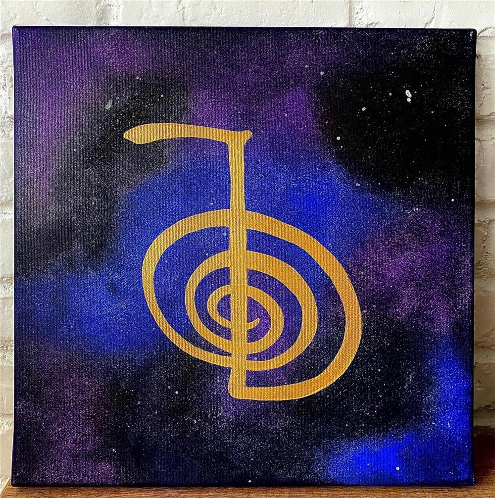AUM, DAI KO MIO, GNOSA, Simboluri Reiki (Pictura pânză vopsea acrilică)