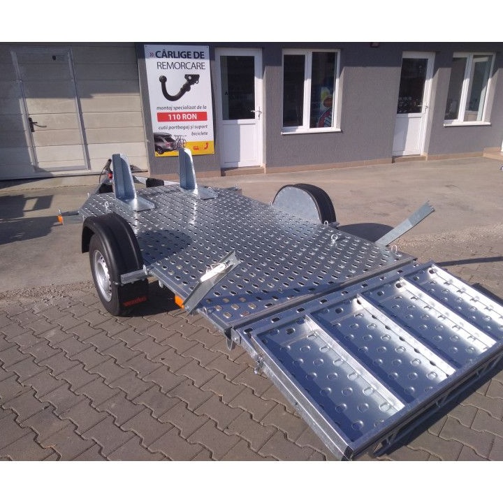 Autocar Remorca auto noua transport motociclete 1t-1,3t cu sistem de franare C.I.V inclus