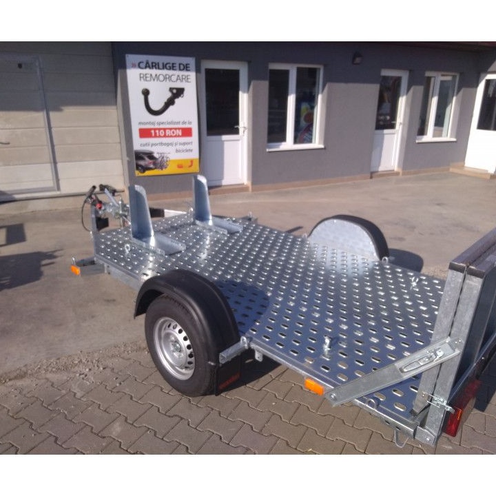 Autocar Remorca auto noua transport motociclete 1t-1,3t cu sistem de franare C.I.V inclus