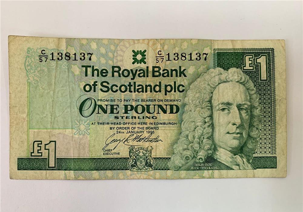 Bancnota 1 POUND Scoția 1996 Regatul Unit Anglia - P-351c.5