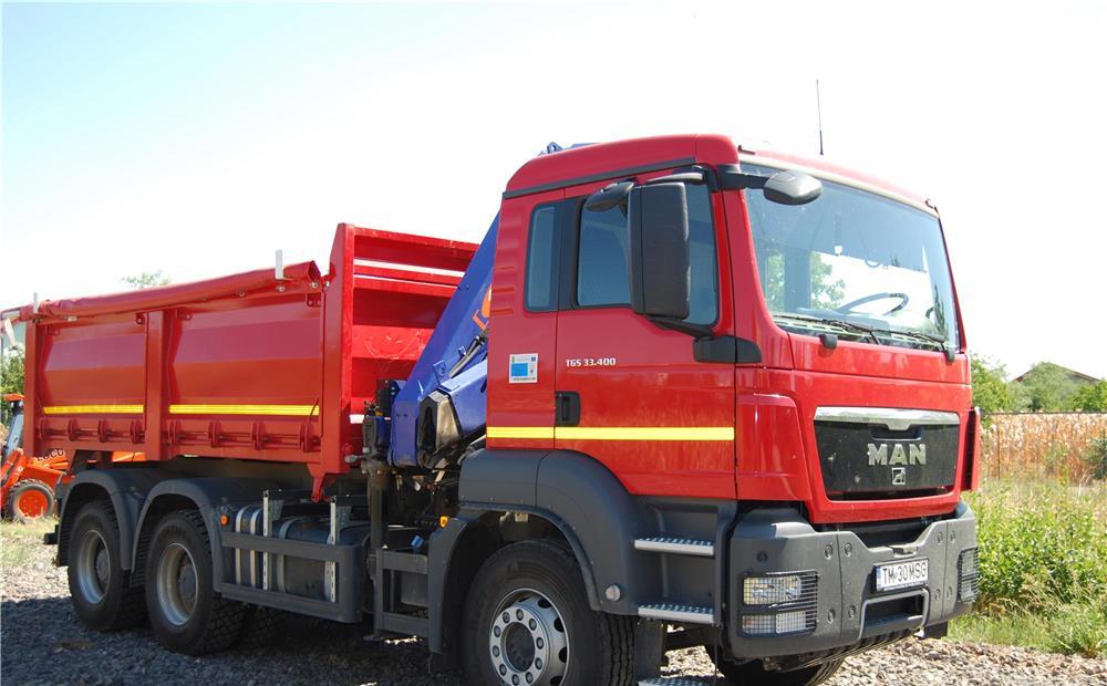 Basculanta/Autobasculanta cu bena si macara MAN TGS 6X4 de inchiriat