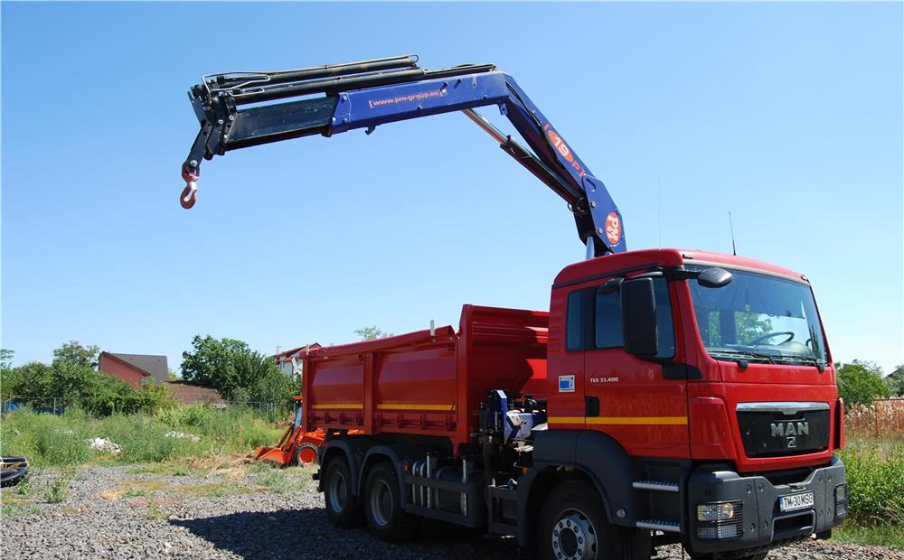 Basculanta/Autobasculanta cu bena si macara MAN TGS 6X4 de inchiriat