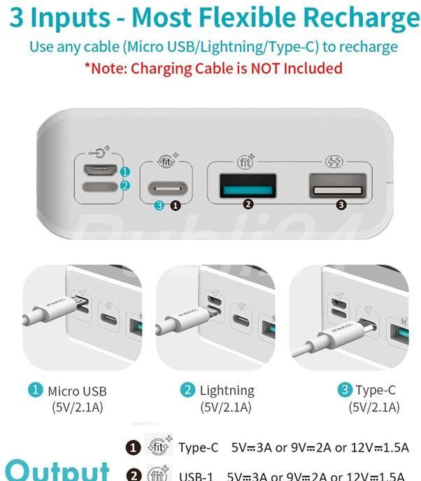 Baterie externa 10000mah, 20000mah, power bank Romoss Sense8+ 30000mah