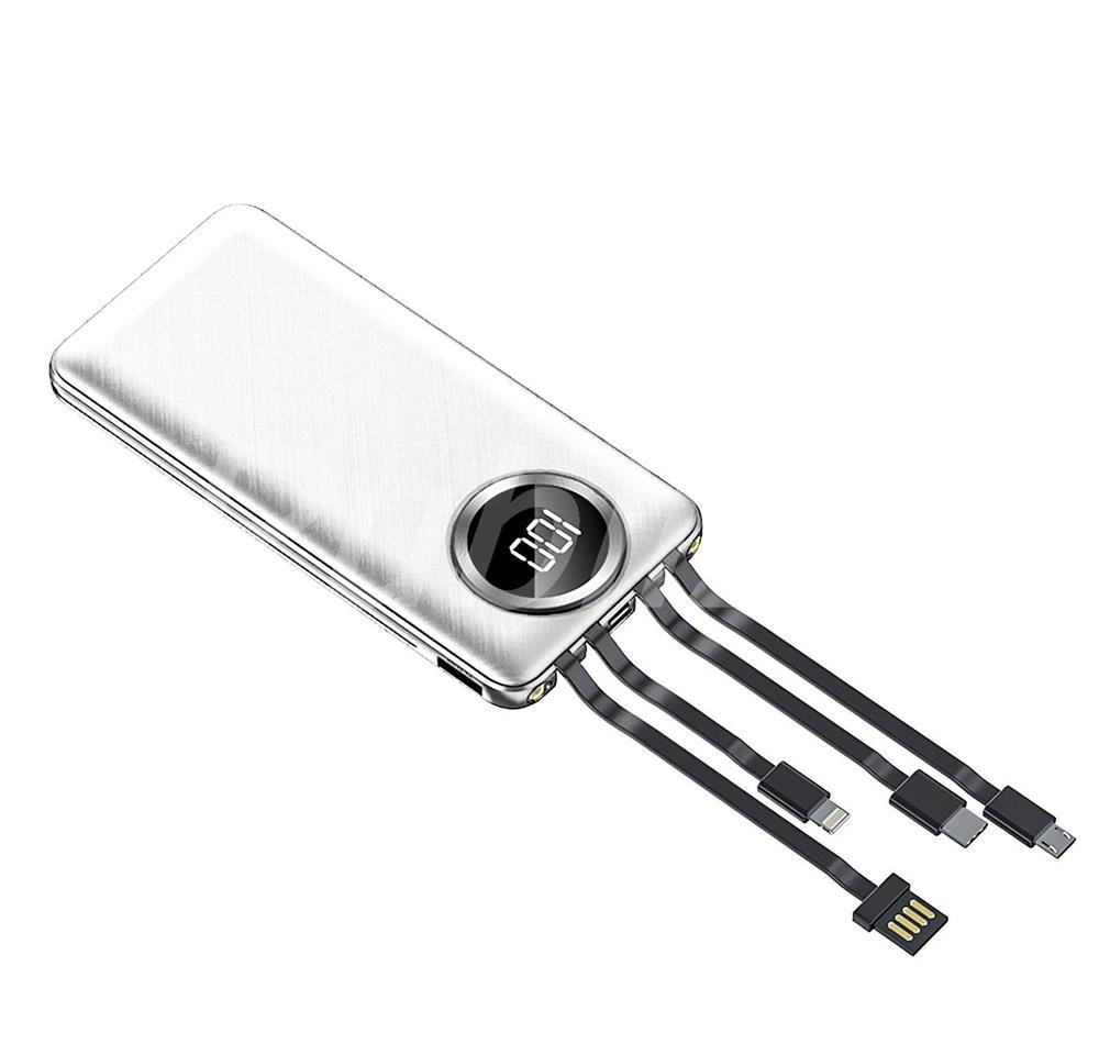 Baterie Externa Power Bank MRG M-492, 12.000 mAh, 3 in 1, Ecran LCD, Alb C494