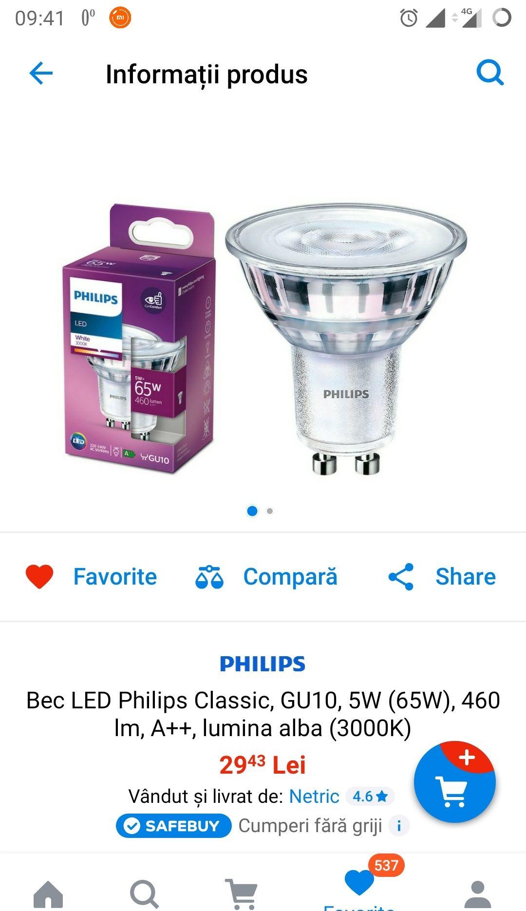 Bec Led Philips 5W GU10
