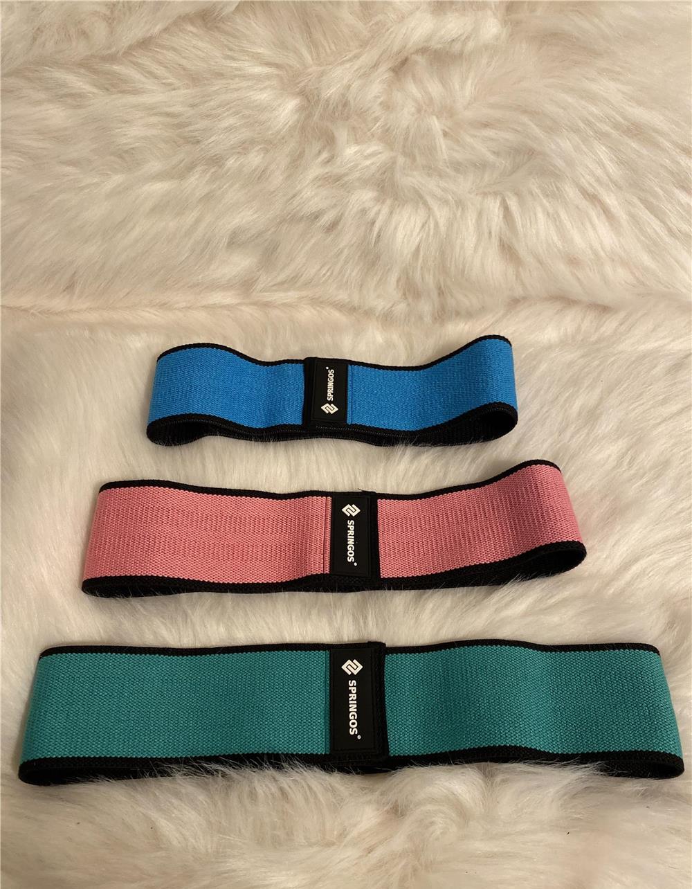 Benzi elastice Hip Band Springos, set 3 bucati rezistenta diferita