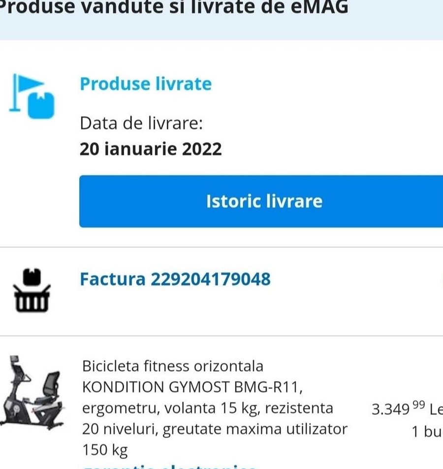 Bicicletă fitness orizontală