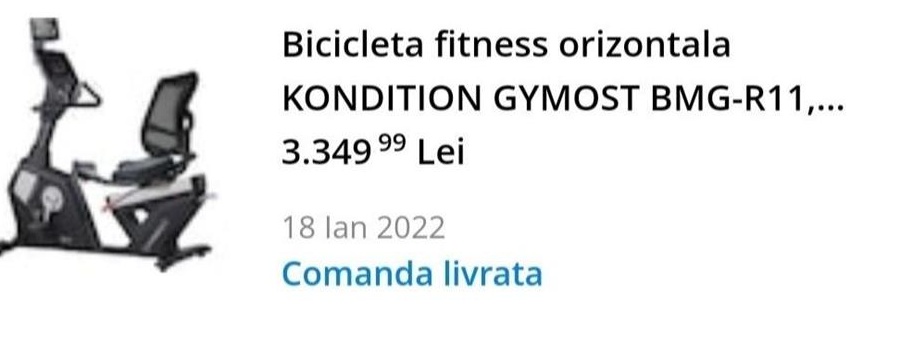 Bicicletă fitness orizontală