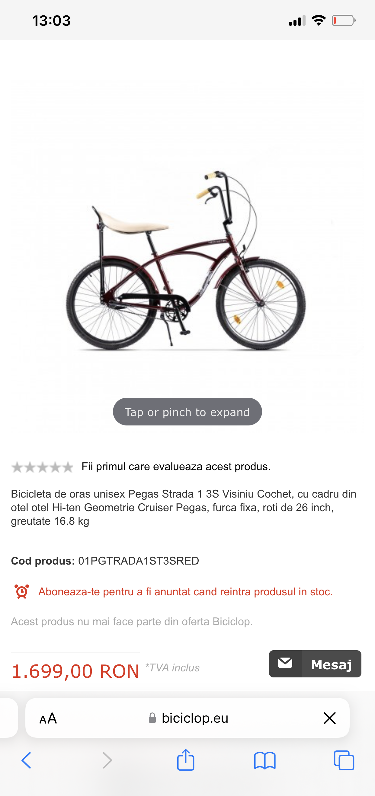 Bicicleta noua Pegas