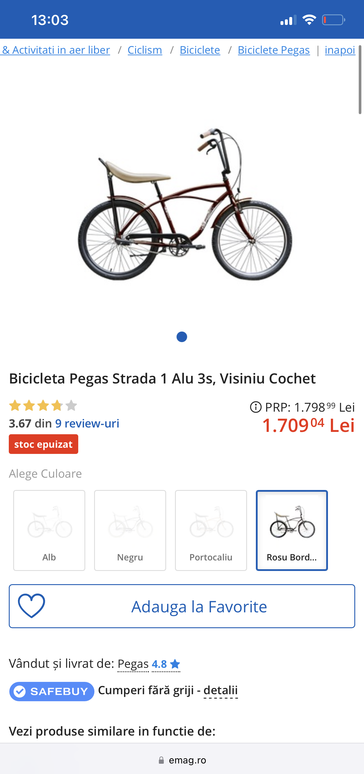 Bicicleta noua Pegas