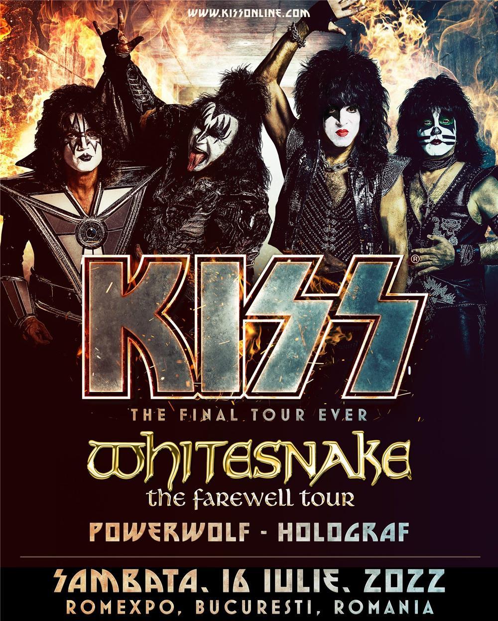 Bilete 2 buc. Farewell Tour concert KISS & WHITESNAKE : Diamond Circle (in fața scenei) 16 iul.
