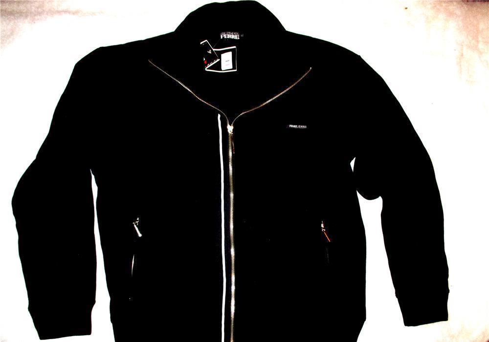 Bluza geaca trening Gianfranco Ferre, material bumbac, 2 buzunare cu fermoare, bleumarin sau negre,