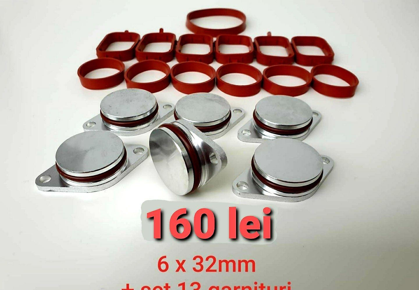 BMW 6 dopuri 32mm anulare clapete admisie M57 + set 13 garnituri