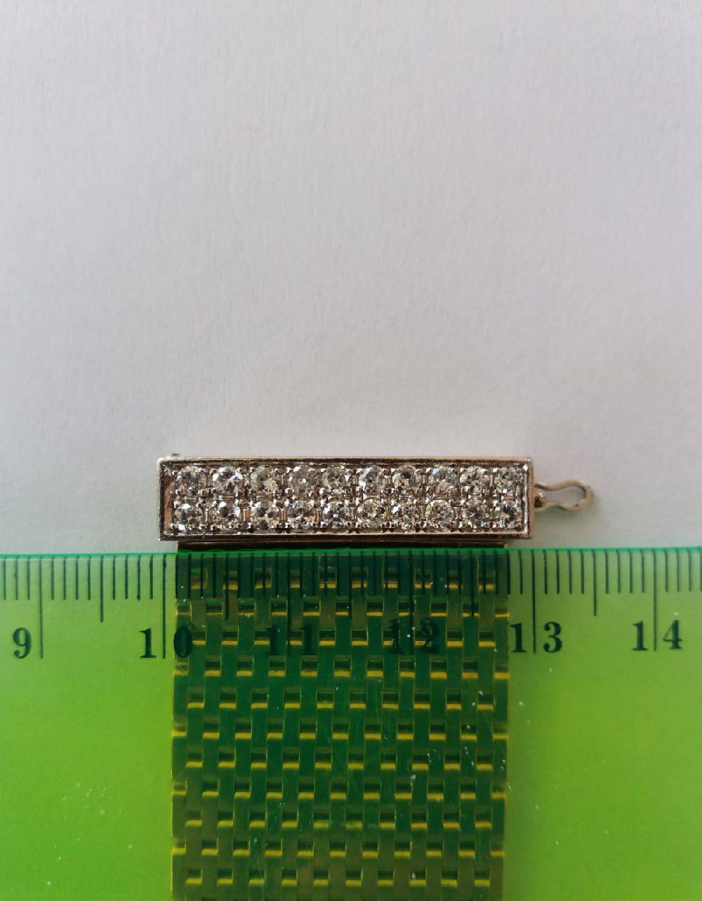 Bratara aur, diamante, platina (126,90 gr., titlu 750/18k, platina si 2,6 ctw diamante)