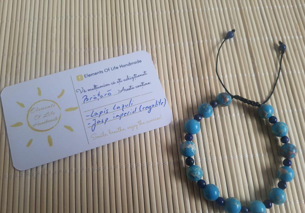 Bratara pietre semipretioase lapis lazuli si jasp imperial (regalite)