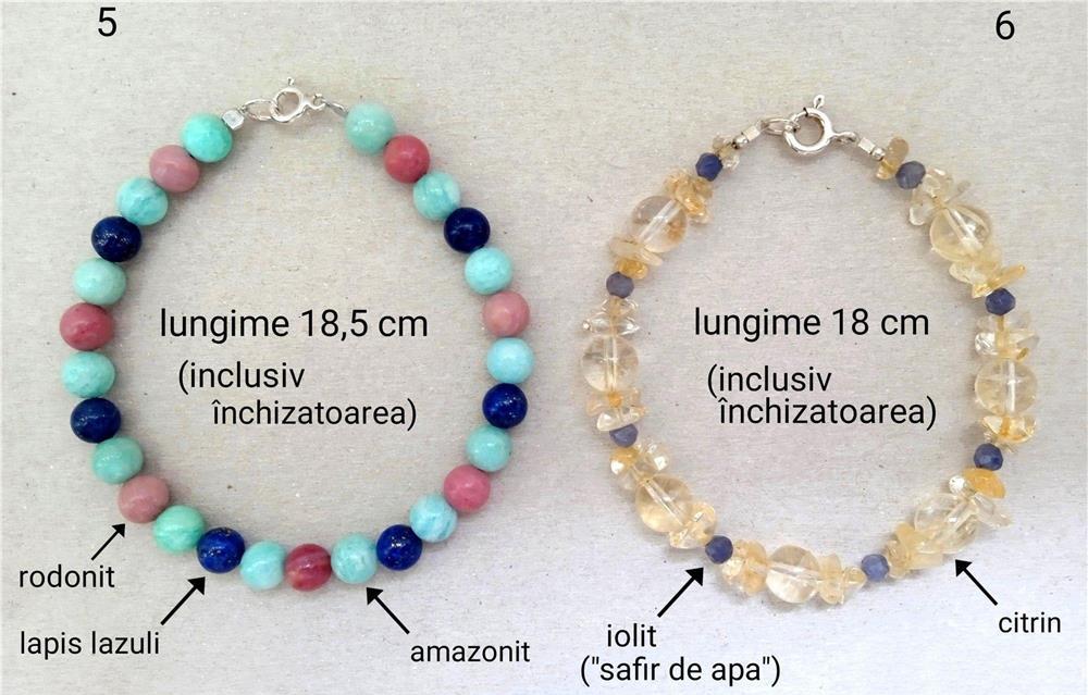 Bratari din pietre semipretioase naturale si argint 925